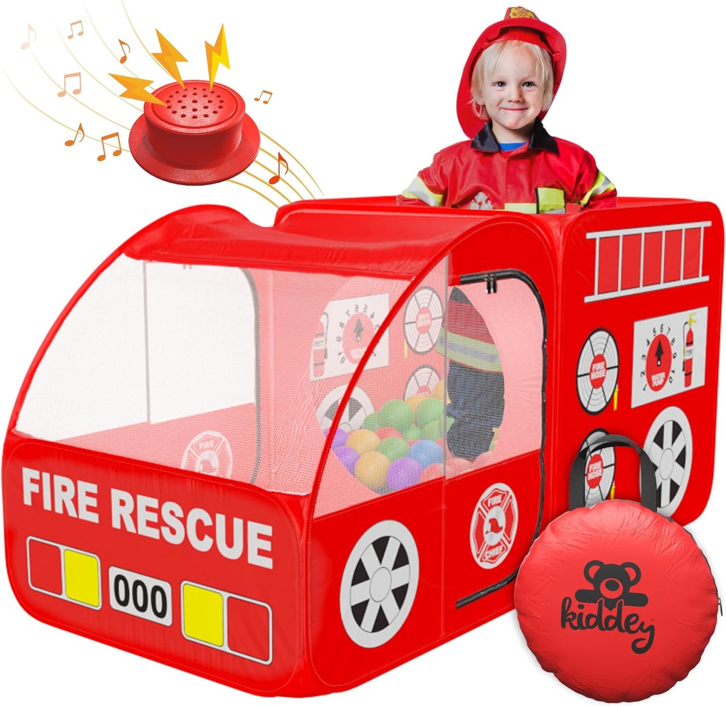 Interactive Fire Truck Play Tent for Kids - Exciting Siren Sounds!