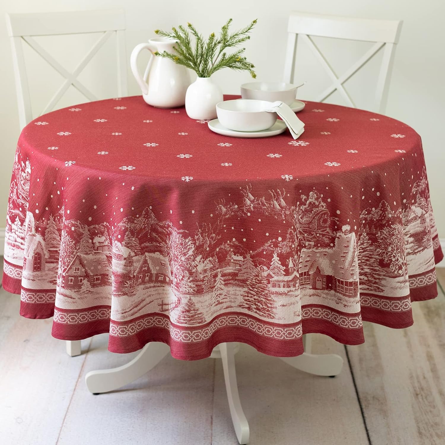 Benson Mills Engineered Jacquard Heavyweight Tablecloth for Christmas