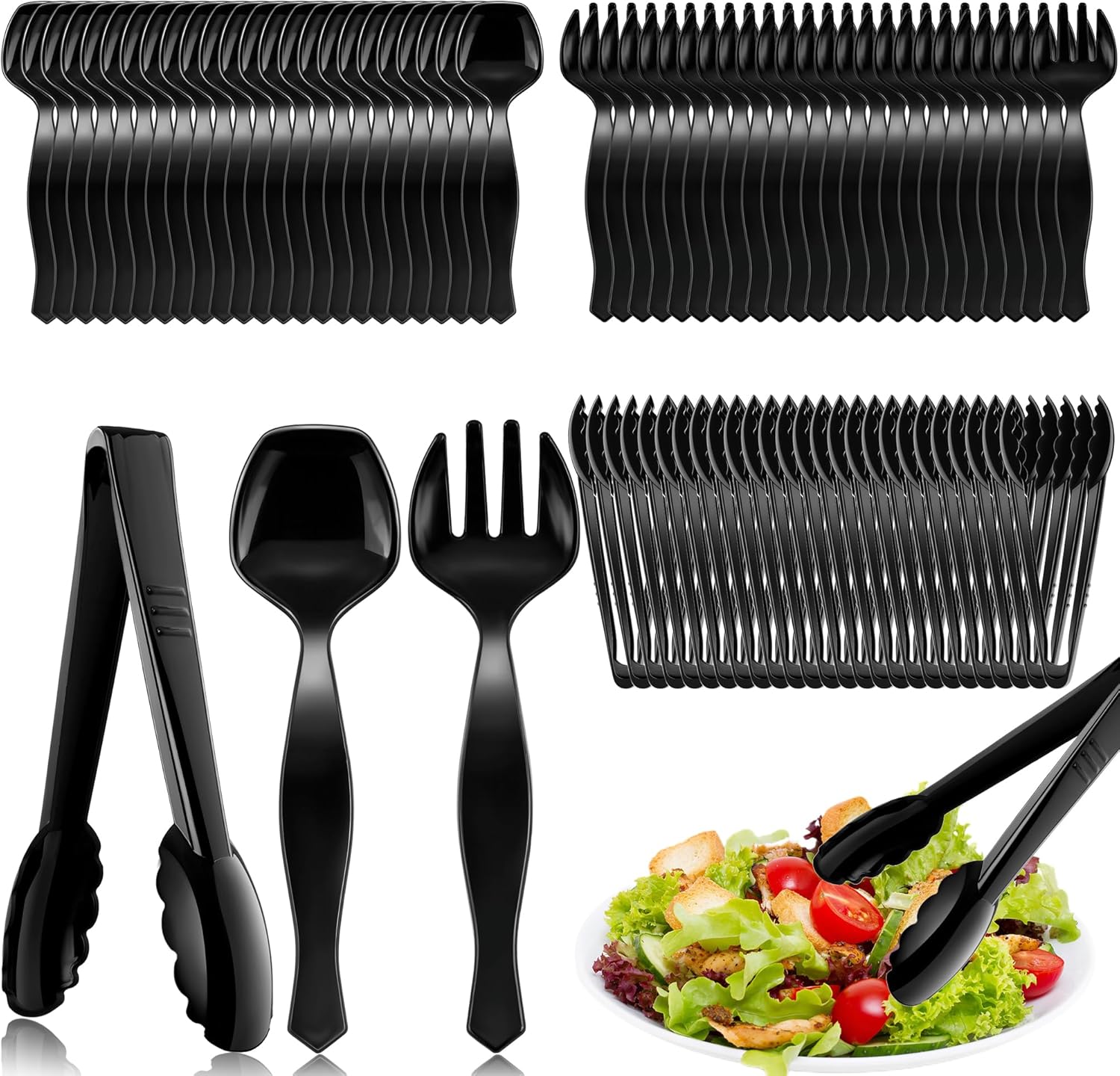 72 Pcs Plastic Serving Utensils Set for Parties and Buffets