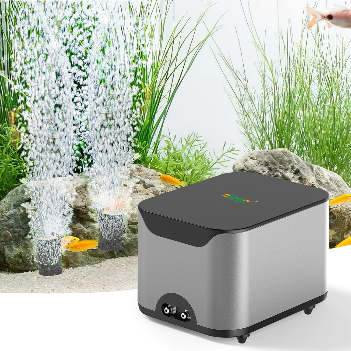Powerful 10W Aquarium Air Pump for Up to 600 Gallon Tanks