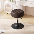 BlackBrown Mid-Century Tufted Adjustable Swivel Makeup Ottoman Stool