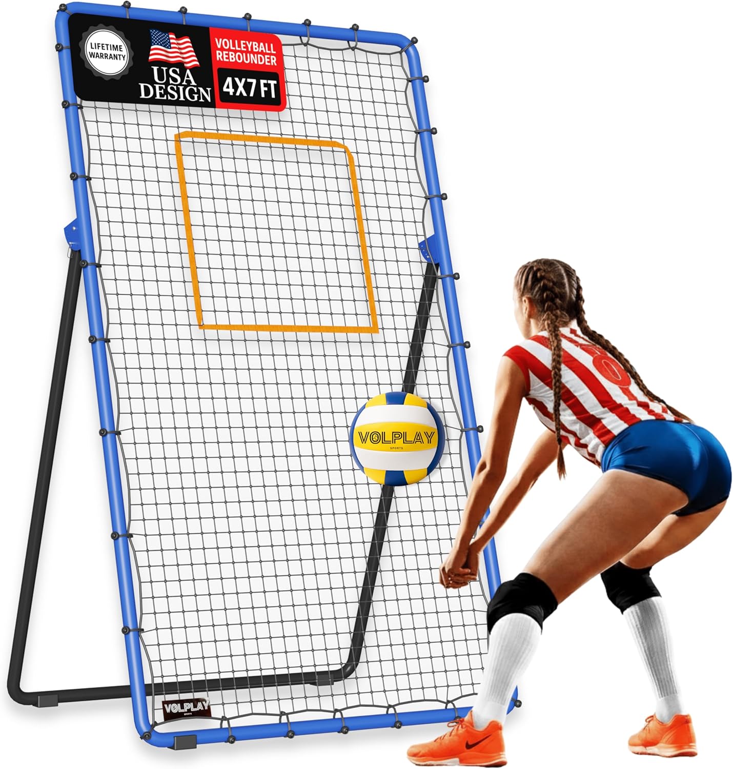 Volleyball Rebounder Net 7x4 FT for Ultimate Training Experience