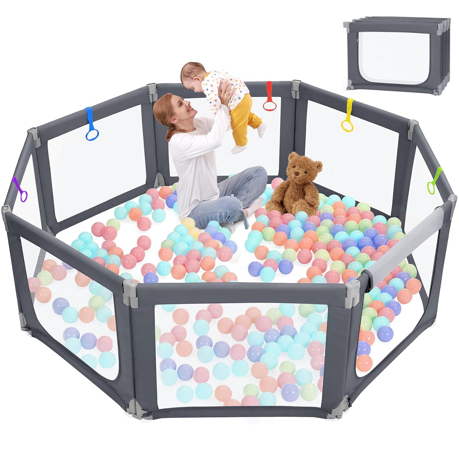 Kidirect Foldable Baby Playpen for Safe Indoor Outdoor Fun