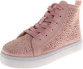 Hightop Sneakers for Girls Sparkly Glitter Lace Up - Kids Sizes 11-4