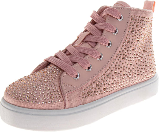 KENSIE GIRL Hightop Sneakers for Kids - Sparkly Glitter Style