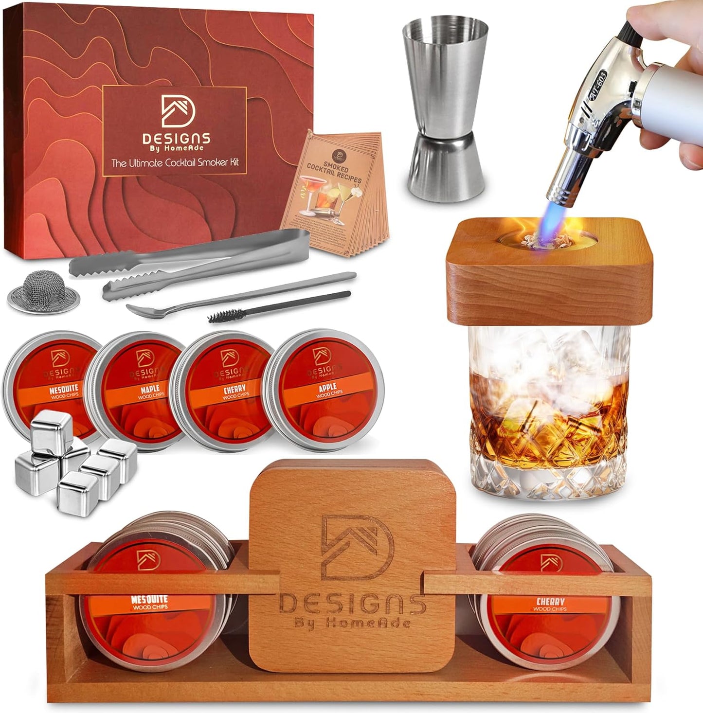 Ultimate Whiskey Smoker Kit with Torch & Stones