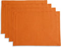 Solino Home Linen Placemats Set of 4 - Persimmon Orange Fall Table