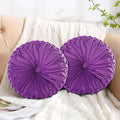 HIG Set of 2 Decorative Round Pleated Throw Pillows for Style