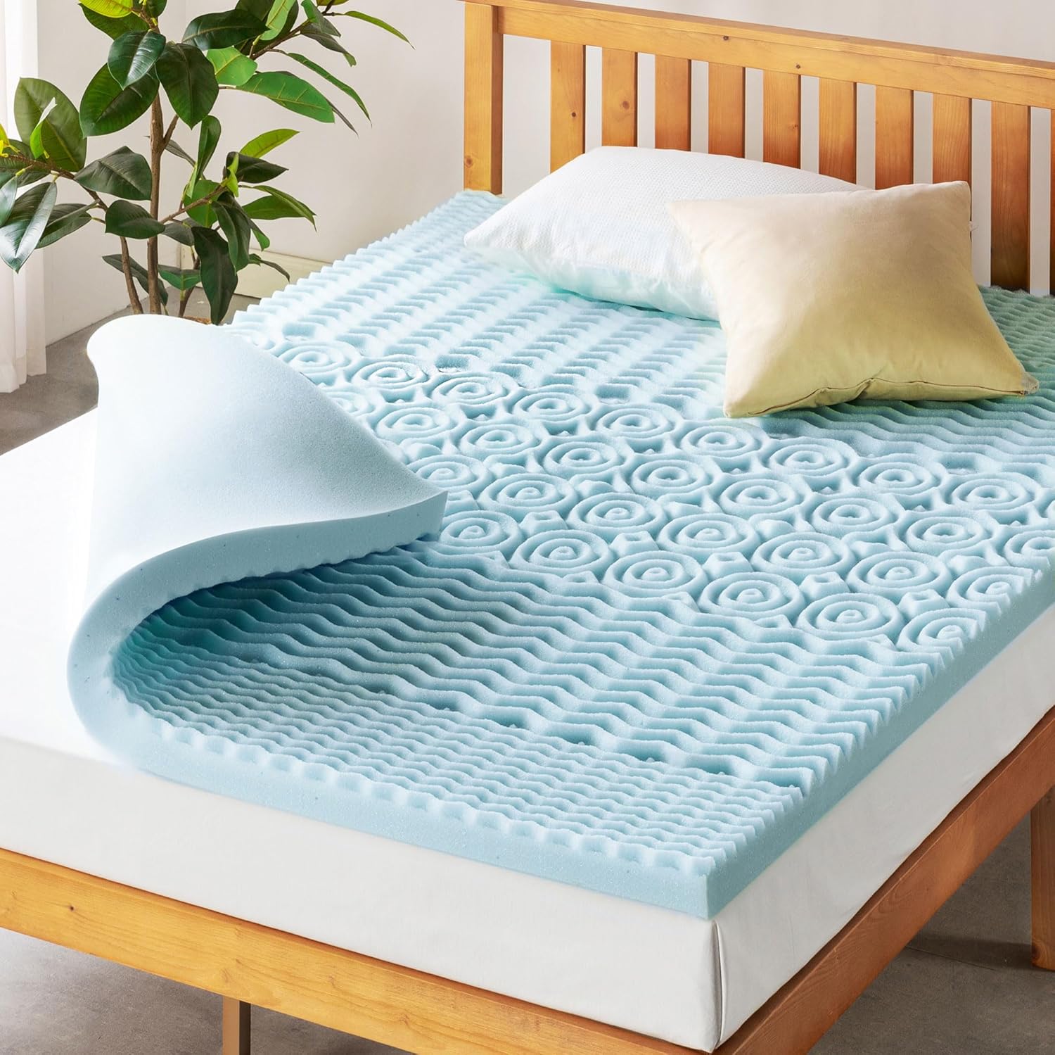 Mellow 3 Inch 5-Zone Memory Foam Mattress Topper for Comfort