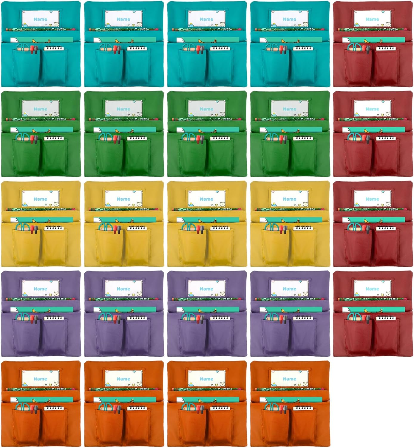 24 Pack Chair Pockets for Classrooms - Perfect for K-2 Seating