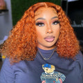 350 Orange Ginger Deep Wave BOB Wig Human Hair for Women