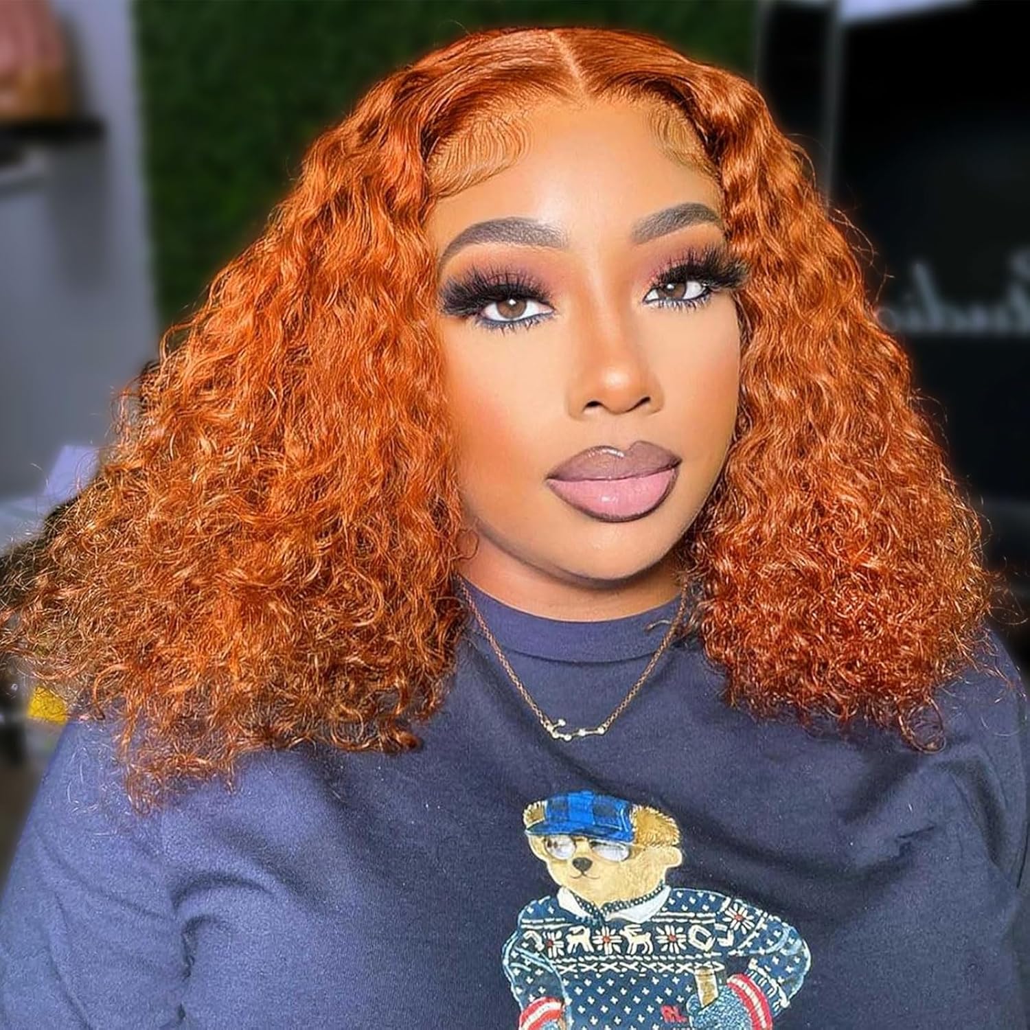 350 Orange Ginger Deep Wave BOB Wig Human Hair for Women