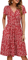 OUGES Women's 2025 V Neck Midi Maternity Nursing Dress (Style G2YR)