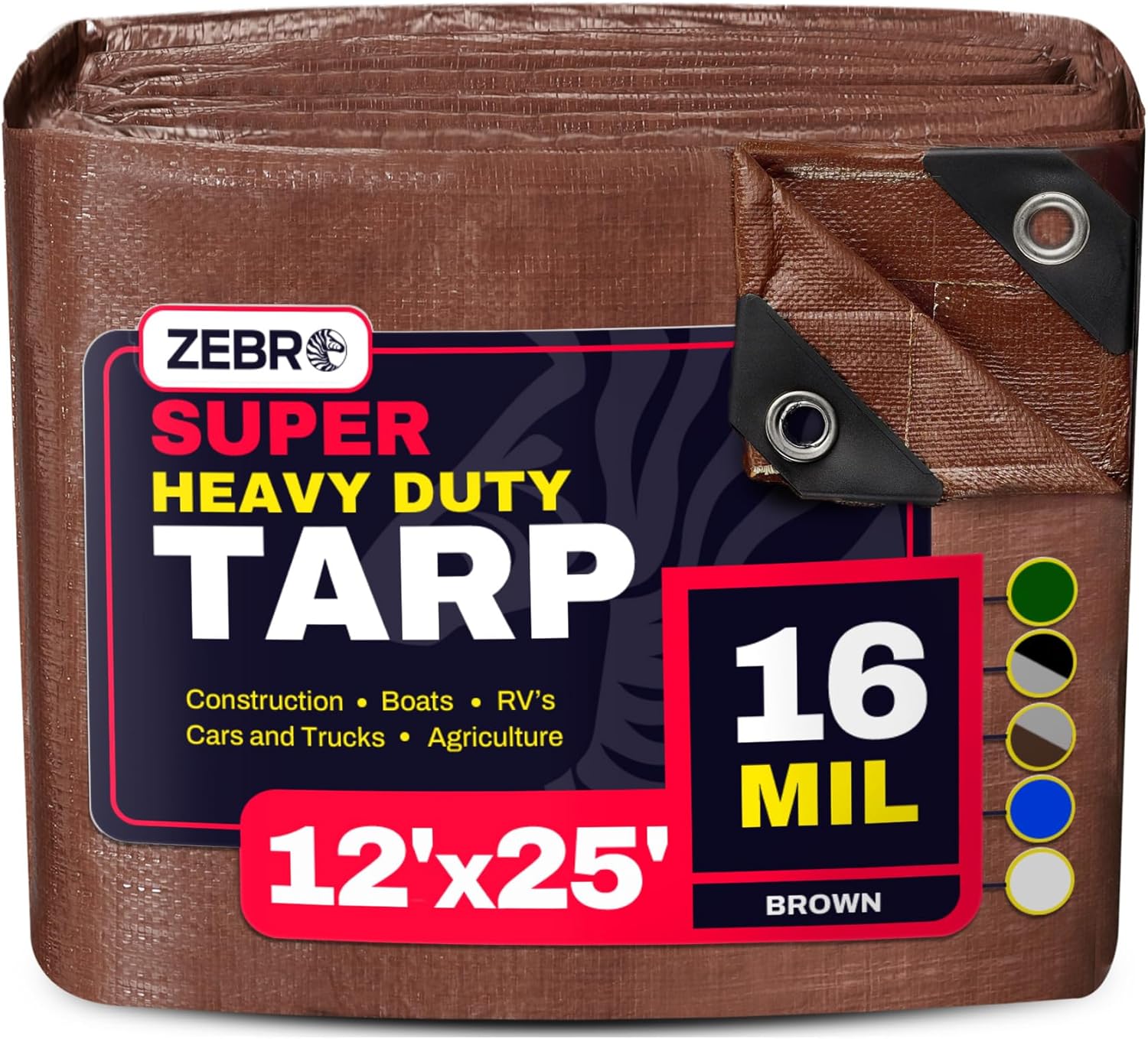 12ft x 25ft Heavy Duty Waterproof Tarp for Outdoor Use