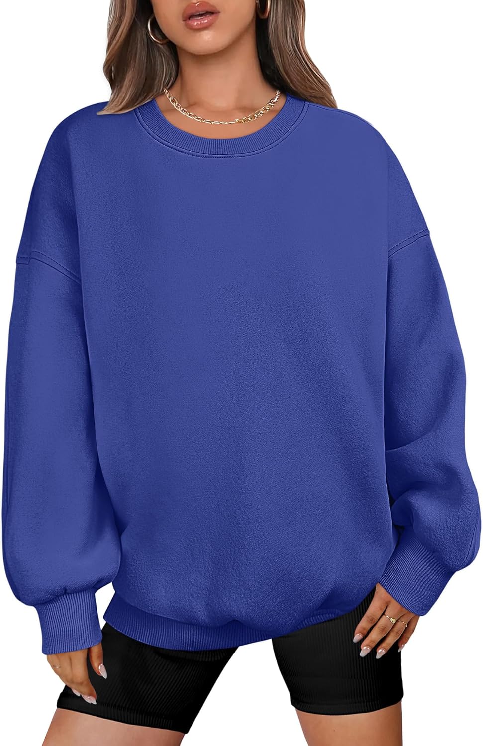 Oversized Sweatshirt for Women - Comfy Crewneck Pullover Top