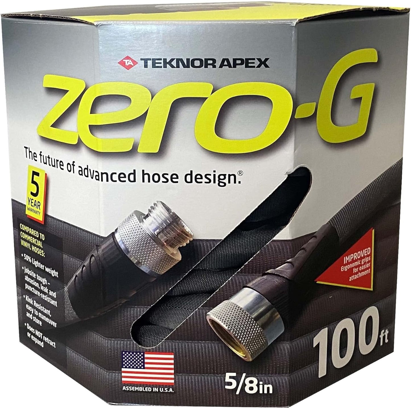 zero-G Vinyl Garden Hose 5/8in X 100ft - Durable and Flexible