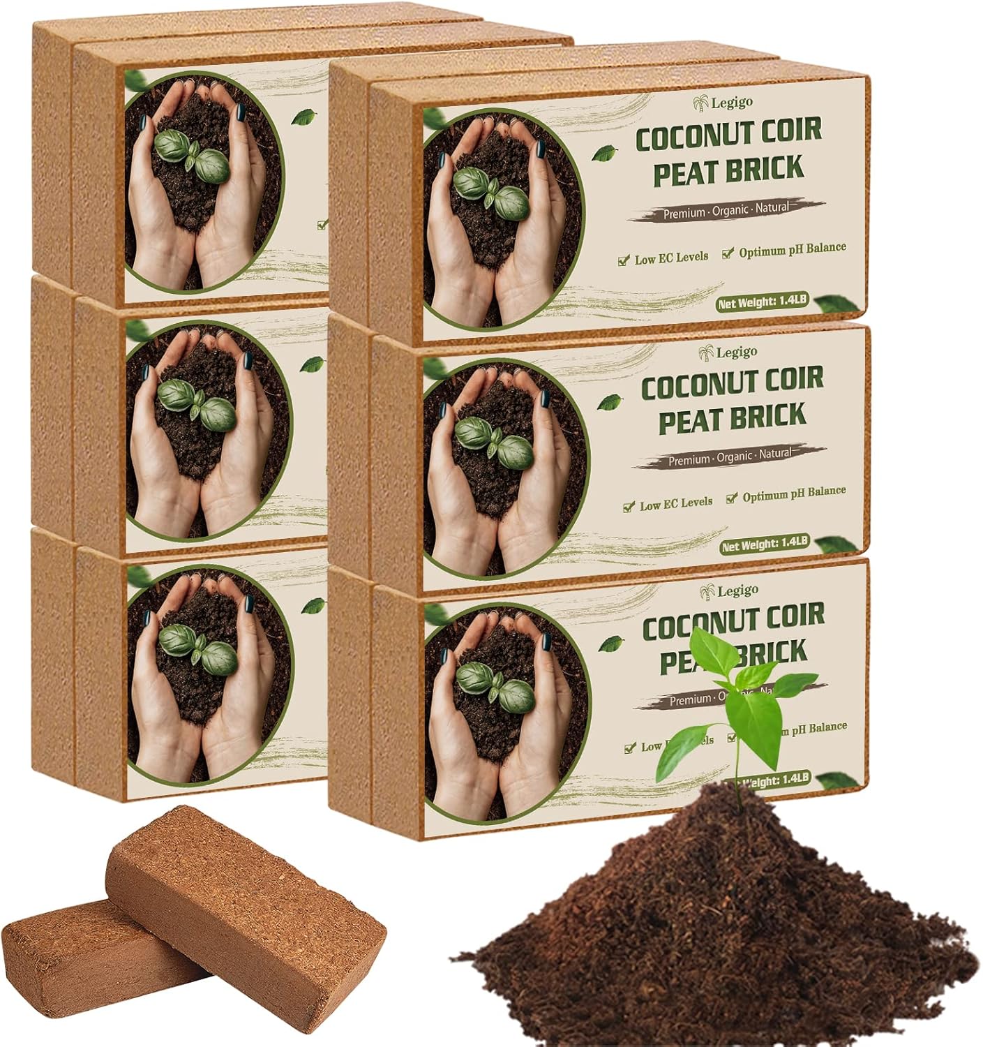 Premium Coco Coir Brick for Plants - 100% Organic Growing Medium