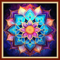 Foxdiviy Stamped Cross Stitch Kit 18x18 in - Beginner Friendly Mandala