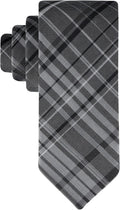 Men's Black Plaid Necktie 3 in x 57 in - Classic Dress Tie