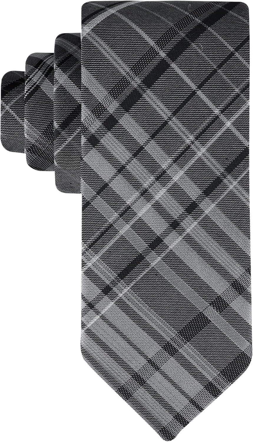 Calvin Klein Mens Black Solid and Pattern Neckties for Formal Wear