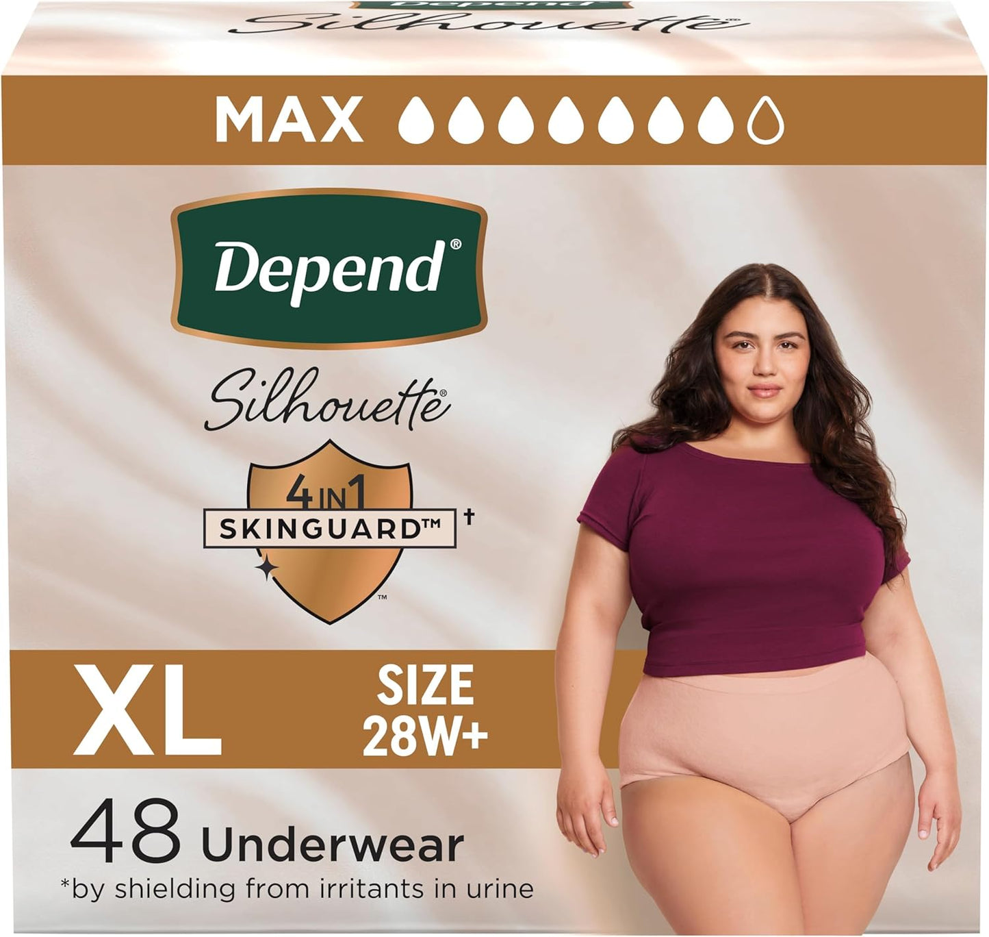 Depend Silhouette Adult Diapers for Women, Maximum Absorbency