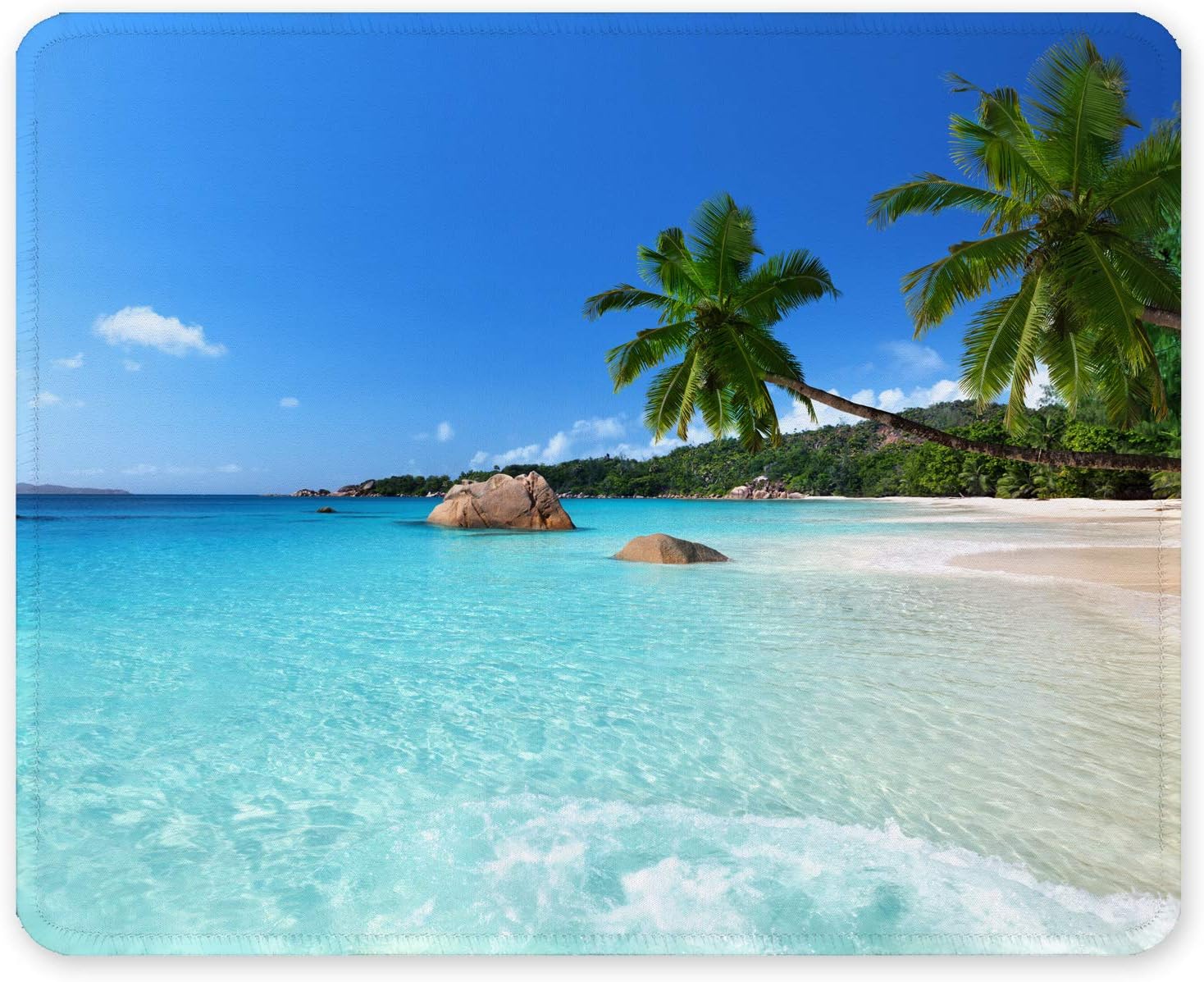 Premium Waterproof Non-Slip Mouse Pad, Beach Theme, 12x10 in