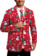 Men's Christmas Blazer with Tie - Festive Ugly X-Mas Jacket Shoes