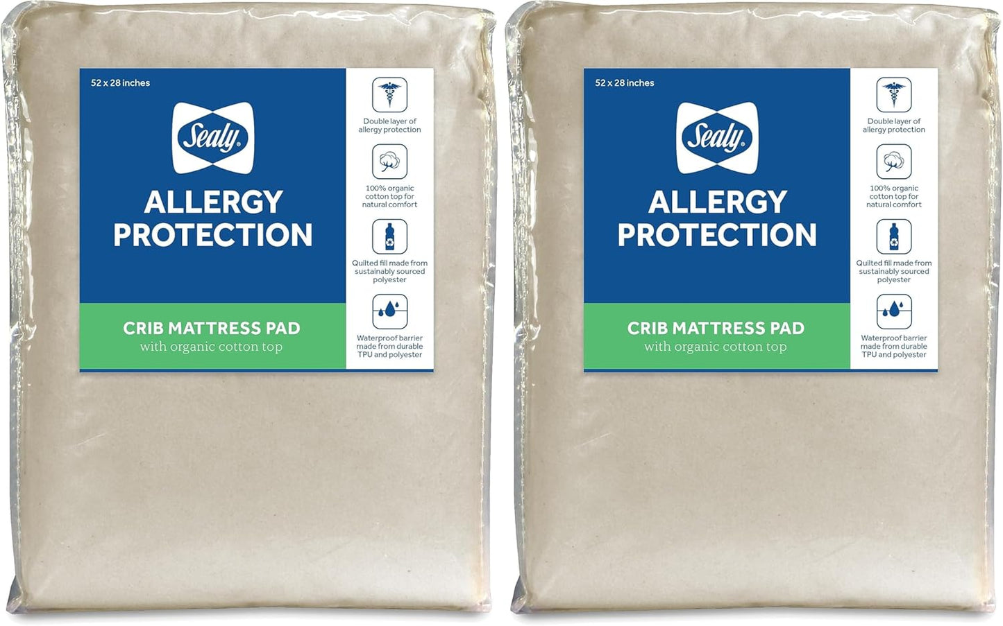 Sealy Organic Cotton Top Cooling Waterproof Mattress Pad Cover