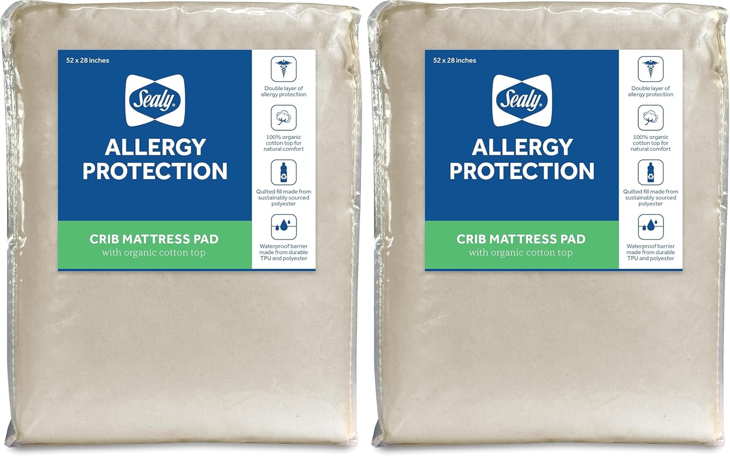 Sealy Organic Cotton Top Cooling Waterproof Mattress Pad Cover