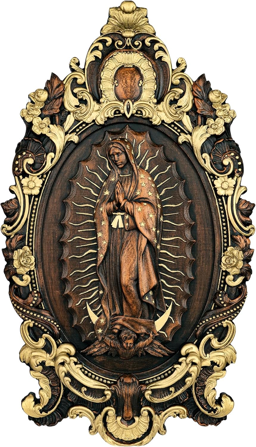 Our Lady of Guadalupe Wall Decor - Handmade Virgin Mary Art