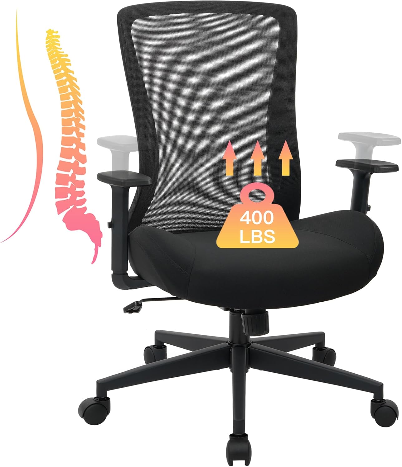 400lb Capacity Ergonomic Mesh Office Chair by FAMSINGO