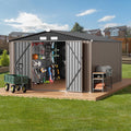 GVDV 10x14 FT Outdoor Metal Storage Shed for All-Weather Use