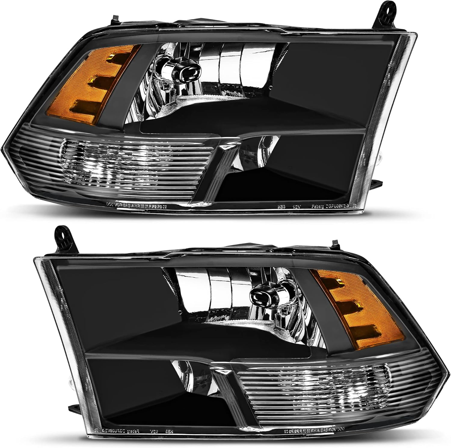 oEdRo Headlight Assembly for 2009-2018 Dodge Ram 1500 Models