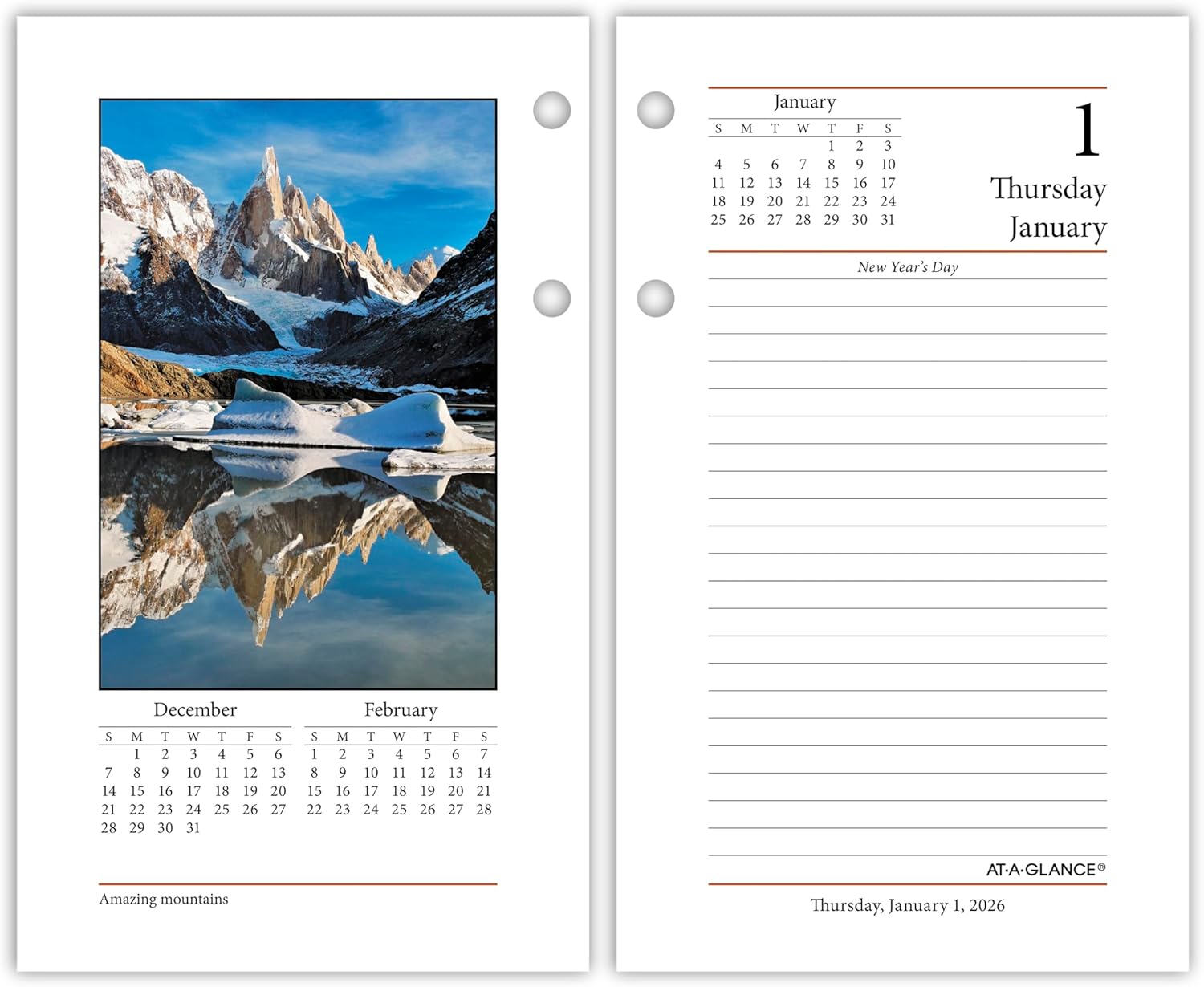 AT-A-GLANCE 2026 Desk Calendar Refill for Daily Planning