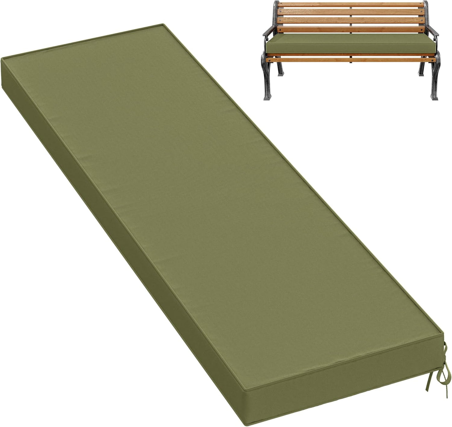 Premium Outdoor Bench Cushions for Patio Furniture 60in Light Green