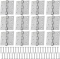 4 x 4 in Ball Bearing Door Hinges 12 Pack - Heavy Duty Exterior