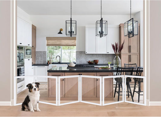 LZRS Extra-Wide Clear Dog Gate for Stylish Indoor Pet Safety