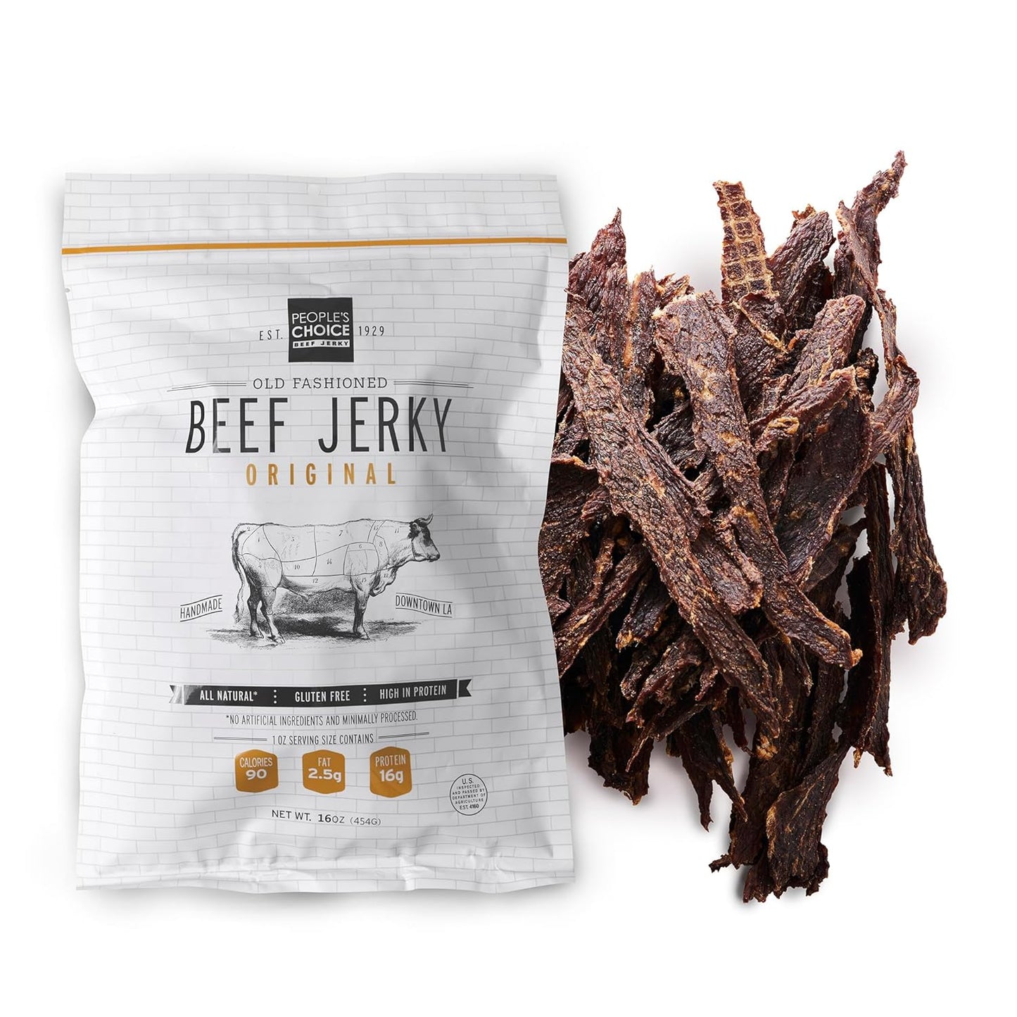Peoples Choice Beef Jerky Original Sugar Free Keto Friendly Snack