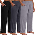 Plus Size Wide Leg Yoga Pants High Waist Sweatpants 3 Pack
