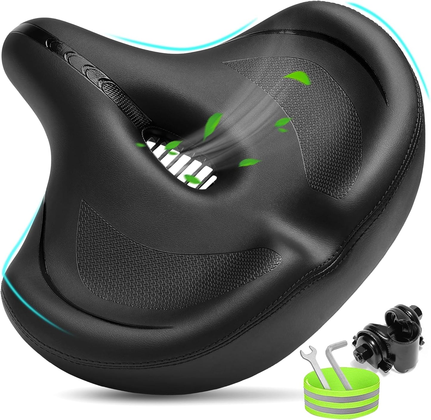 Oversized Bike Seat for Men & Women - Extra Wide Comfort Cushion