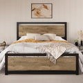 Full Size Bed Frame with Modern Headboard - Sturdy Platform Design