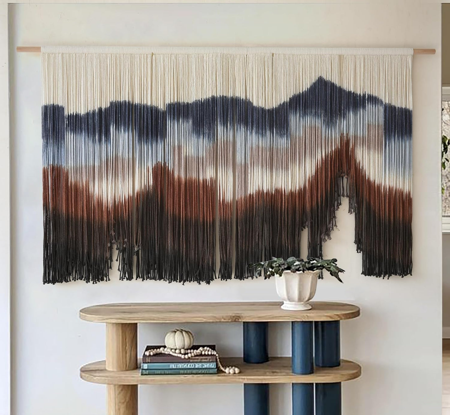 Flber Large Macrame Wall Hanging 57in W x 31in L for Boho Decor