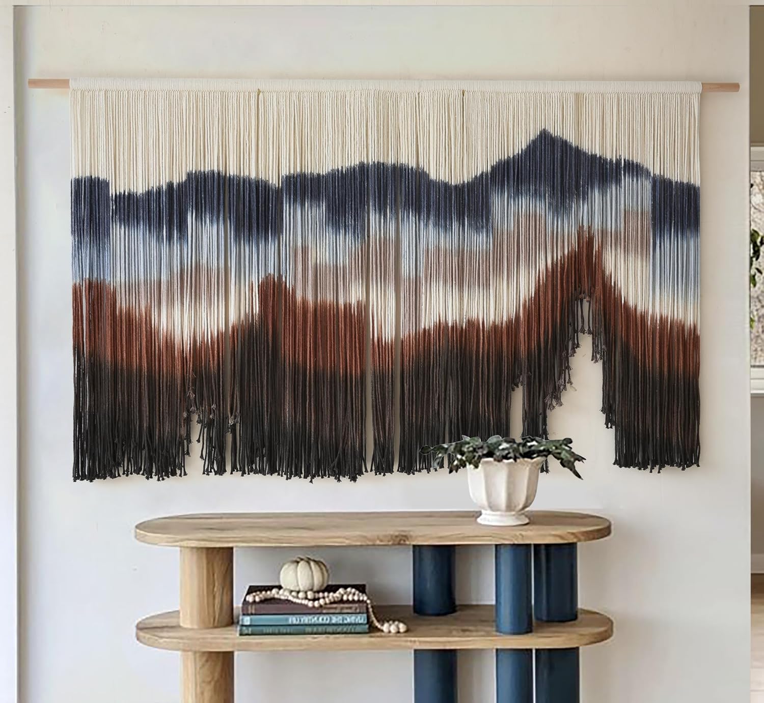 Flber Large Macrame Wall Hanging 57in W x 31in L for Boho Decor