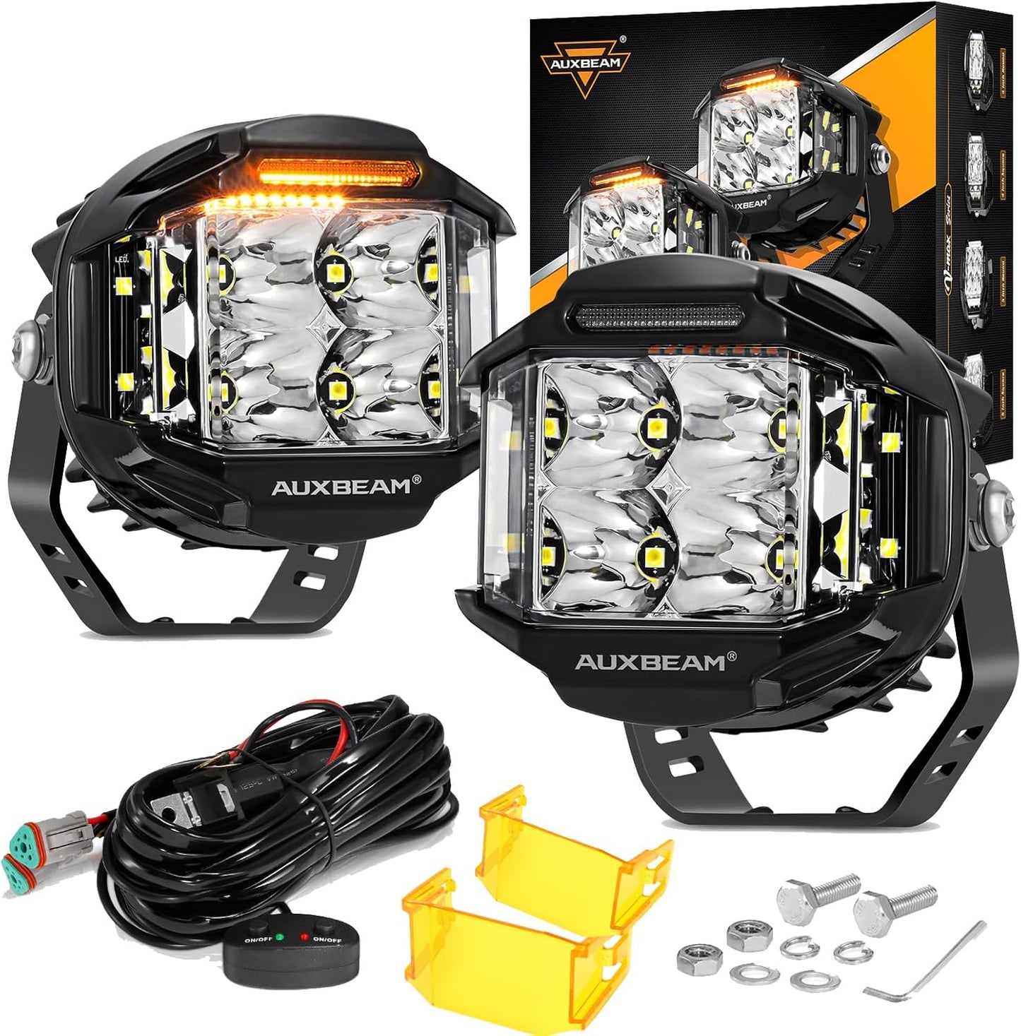 Auxbeam 4 Inch V-MAX Series LED Pods for Offroad Driving Lights