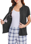 Post Shoulder Surgery Shirt for Women - Drain Pocket Zip Access