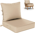 Outdoor Seat Cushion Set 24 L x 24 W 4 H in - Thick Waterproof Patio