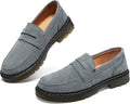 Women's Suede Penny Loafers Casual Slip-On Flats - Comfortable Work