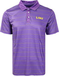 Men's Team Logo Striped Polyester Polo Short Sleeve Shirt