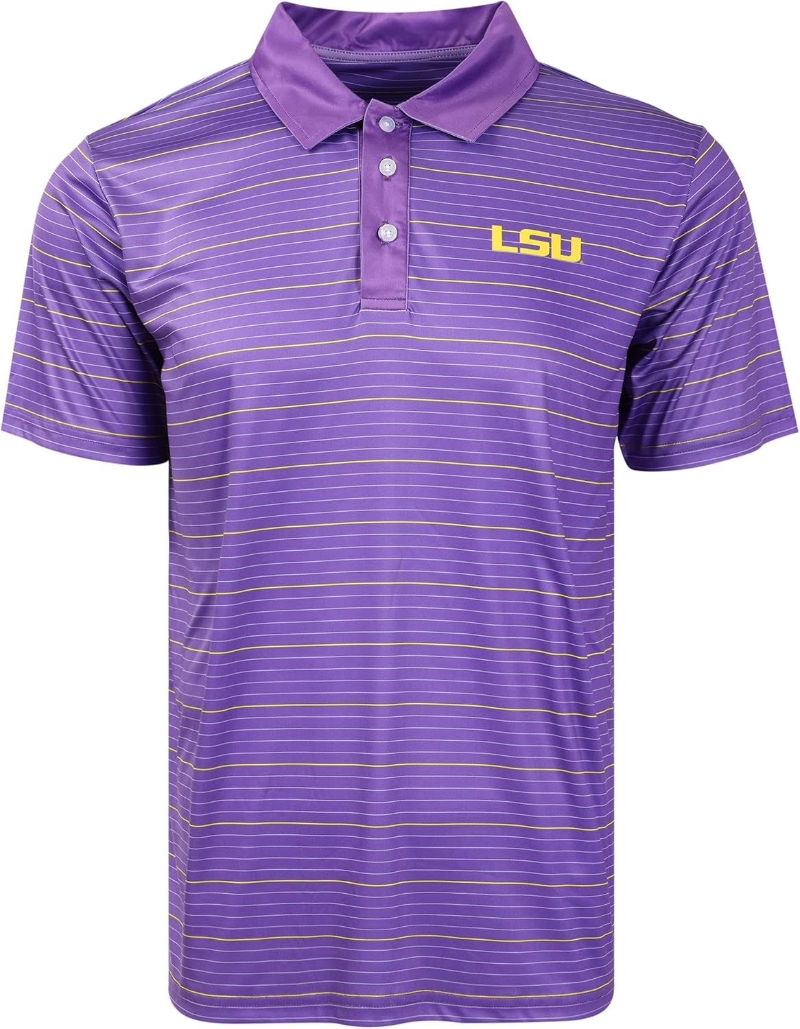 FOCO Men's NCAA College Team Logo Striped Polo Short Sleeve Shirt