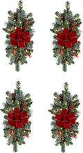 Classic Pre-lit Holiday Swags Set of 4 for Festive Decor